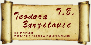 Teodora Barzilović vizit kartica